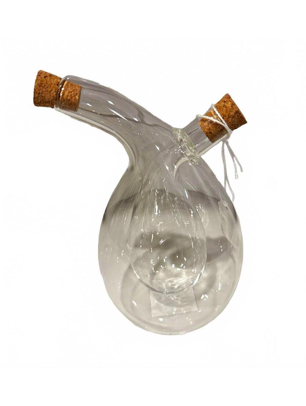 Creative Co-op Clear Glass Oil/Vinegar Cruet w/ Cork Stopper 3.5x6 DF0879